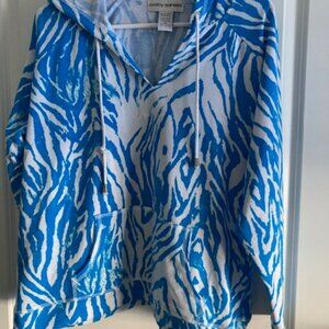 Cathy Daniels Blue/White Patterned Hoodie